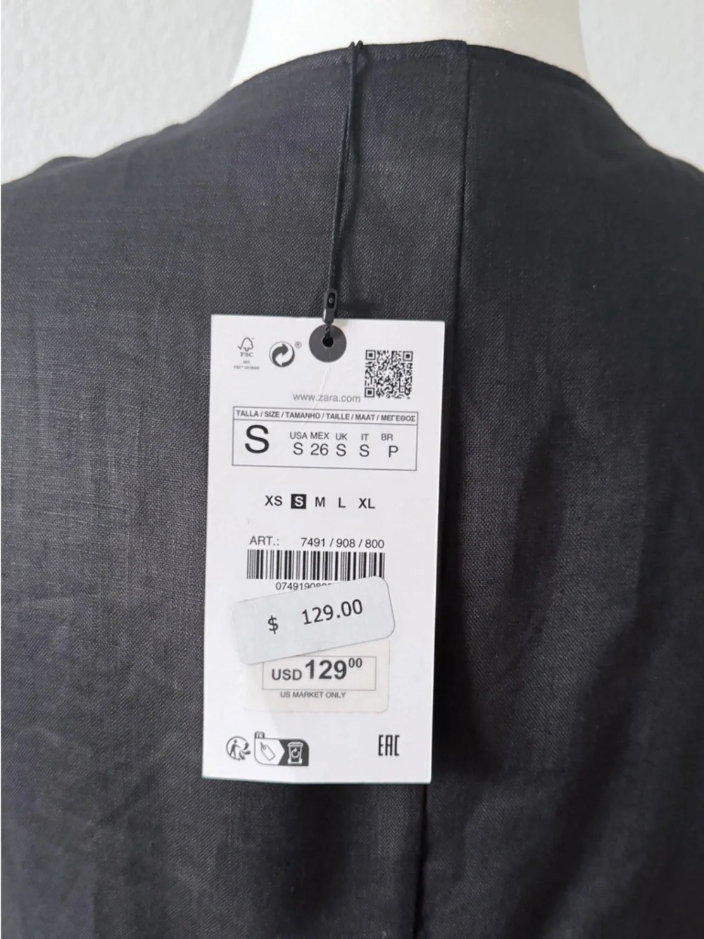 Zara | Fringed Linen Dress Limited Edition | Size S | NWT - Picture 14 of 14